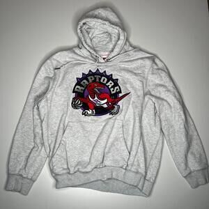 Mitchell & Ness Toronto Raptors Hoodie Medium Gray Retro NBA HWC Pullover Hoodie